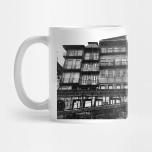 Black and White Porto Buildings, Portugal Mug